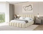 ALTDECOR Polsterbett mit Bettkasten - SORA - 200x200 - Beige - Bett mit Matratze