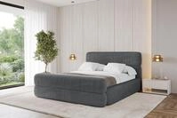 ALTDECOR Polsterbett mit Bettkasten - ENORA-Z - 120x200 - Dunkelgrau - Bett mit