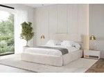 ALTDECOR Polsterbett mit Bettkasten - ENORA - 120x200 - Beige - Bett mit Matratze