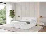 ALTDECOR Polsterbett mit Bettkasten - ELVA-v1 - 160x200 - Wei&szlig; - Bett mit Matratze