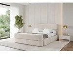 ALTDECOR Polsterbett mit Bettkasten - ELVA-Z - 160x200 - Beige - Bett mit Kopfteil