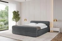 ALTDECOR Polsterbett mit Bettkasten - ENORA-Z-v1 - 200x200 - Dunkelgrau - Bett mit