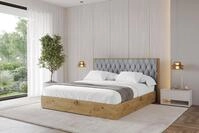 ALTDECOR Polsterbett mit Bettkasten - ENZO5 - 180x200 - Grau - Bett mit Matratze
