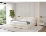 ALTDECOR Polsterbett mit Bettkasten - LERIS-v1 - 120x200 - Beige - Bett mit Matratze