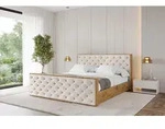 ALTDECOR Polsterbett mit Bettkasten - ENZO3-Z - 200x200 - Beige - Bett mit Matratze