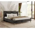 MKS MEBLE Polsterbett LUMARO CLASSIC 200x200 mit Lattenrost & Kopfteil, Modernes