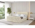 ALTDECOR Polsterbett mit Bettkasten - LARO-Z - 180x200 - Beige - Bett mit Kopfteil