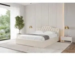 ALTDECOR Polsterbett mit Bettkasten - FALIO-v1 - 200x200 - Beige - Bett mit Matratze