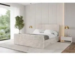 ALTDECOR Polsterbett mit Bettkasten - ALOVA-Z - 160x200 - Creme - Bett mit Matratze