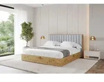 ALTDECOR Polsterbett mit Bettkasten - ENZO4 - 200x200 - Grau - Bett mit Matratze