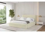ALTDECOR Polsterbett mit Bettkasten - ENORA - 140x200 - Beige - Bett mit Matratze
