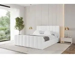 ALTDECOR Polsterbett mit Bettkasten - FINO-Z - 140x200 - Wei&szlig; - Bett mit Kopfteil