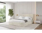 ALTDECOR Polsterbett mit Bettkasten - ALOVA-v1 - 160x200 - Creme - Bett mit Matratze