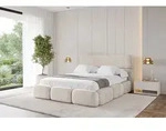 ALTDECOR Polsterbett mit Bettkasten - ELVA - 140x200 - Beige - Bett ohne Matratze,