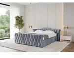 ALTDECOR Polsterbett mit Bettkasten - ZORAN-Z-v1 - 140x200 - Grau - Bett mit Kopfteil