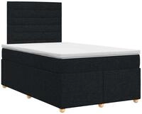 vidaXL Boxspringbett mit Matratze Schwarz 120 x 200 cm Stoff