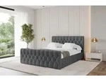 ALTDECOR Polsterbett mit Bettkasten - LARO-Z - 200x200 - Dunkelgrau - Bett mit