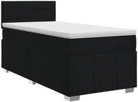 vidaXL Boxspringbett mit Matratze Schwarz 90 x 200 cm Stoff