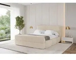 ALTDECOR Polsterbett mit Bettkasten - ELVA-Z - 200x200 - Beige - Bett mit Matratze