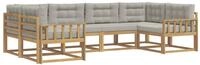 vidaXL Outdoor-Sofagarnitur 6 stk. Wei&szlig; und Hellgrau - Hellgrau