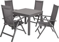 Garten-Sitzgruppe TESSA 5-tlg. - Kunststoff, Anthrazit | Gartenm&ouml;bel-Set