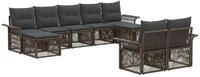 vidaXL Gartensofa-set 9 stk. Grau Poly-Rattan - Grau