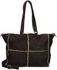 Leder Schultertasche mit langen Tragehenkeln, verstellbarem Schulterriemen und
