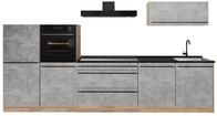 K&uuml;chenzeile Vicco R-Line Beton/Goldkraft Eiche 340 cm Arbeitsplatte Anthrazit, Model