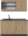 Singlek&uuml;che Vicco R-Line Artisan-Eiche 140 cm ohne Arbeitsplatte, Model 48954