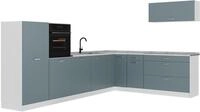 Eckk&uuml;che Vicco R-Line Blau-Grau/Wei&szlig; 327 x cm Arbeitsplatte Marmor, Model 67583