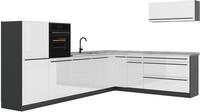 Eckk&uuml;che Vicco R-Line Wei&szlig; Hochglanz/Anthrazit 327 x cm Arbeitsplatte Marmor, Model