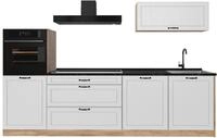 K&uuml;chenzeile Vicco R-Line Wei&szlig; Landhaus/Goldkraft Eiche 280 cm Arbeitsplatte
