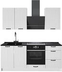 Singlek&uuml;che Vicco Fame-Line Wei&szlig; Landhaus/Wei&szlig; 190 cm, AP Anthrazit, Model...