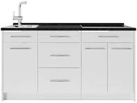 K&uuml;chenblock Vicco Fame-Line Wei&szlig; Hochglanz/Wei&szlig; 150 cm ohne Arbeitsplatte,...