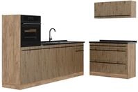 K&uuml;chenzeile Vicco R-Line Artisan-Eiche/Goldkraft Eiche 220 cm Arbeitsplatte