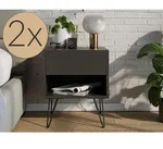Posseik 2er Nachttisch-Set Industrial B 40 cm Grafit