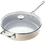 Bratpfanne 30cm mit Deckel, Keramik-Antihaft, Induktion, Backofenfest,