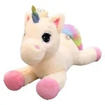 Pl&uuml;sch Einhorn Kuscheltier 60cm Beige Rosa Super Weich Baby Samt PP Baumwolle