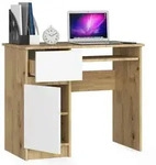 Computertisch 90 cm | Schreibtisch | mit Tastaturauszug mit Stauraum - Wei&szlig;
