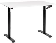 BELIANI Schreibtisch Wei&szlig;/Schwarz Melamin 120x72 cm Manuell H&ouml;henverstellbar