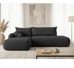 Ecksofa Neto mit Schlaffunktion und Bettkasten - Boucl&eacute;-Stoff - L-Form Couch,