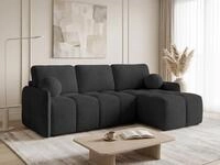 Ecksofa Nubo mit Schlaffunktion und Bettkasten - Boucl&eacute;-Stoff - L-Form Couch,