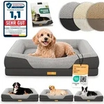 ELONEO Orthop&auml;disches Hundebett, Gr&ouml;&szlig;e S - Grau - Grau