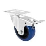 WAGNER Soft-Lenkrolle - &Oslash; 100 mm, Stahl verzinkt, blau / schwarz, Bremse &...