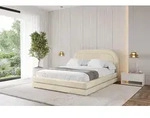ALTDECOR Polsterbett mit Bettkasten - LERIS - 120x200 - Beige - Bett ohne Matratze,