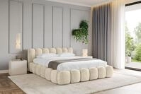 ALTDECOR Polsterbett mit Bettkasten - SENA-v1 - 200x200 - Beige - Bett mit Matratze