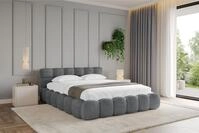 ALTDECOR Polsterbett mit Bettkasten - LEYA-v1 - 180x200 - Dunkelgrau - Bett mit