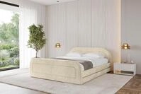 ALTDECOR Polsterbett mit Bettkasten - LERIS-Z-v1 - 140x200 - Beige - Bett mit