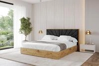 ALTDECOR Polsterbett mit Bettkasten - ENZO6 - 140x200 - Schwarz - Bett mit Matratze