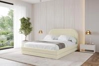 ALTDECOR Polsterbett mit Bettkasten - LERIS - 180x200 - Beige - Bett mit Matratze